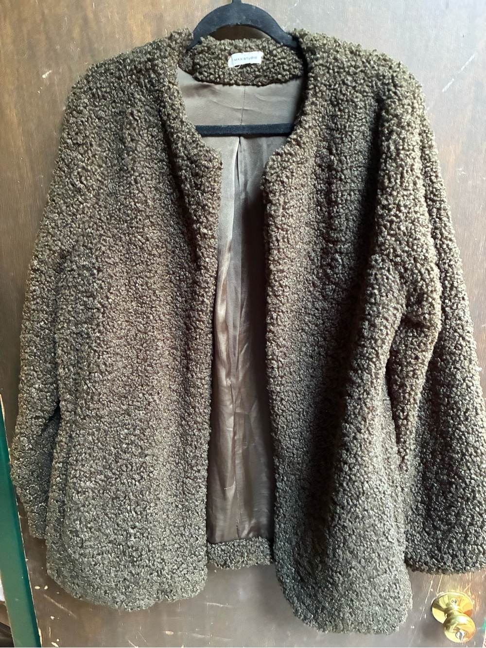 Women's Brown Sherpa Coat Jacket size large